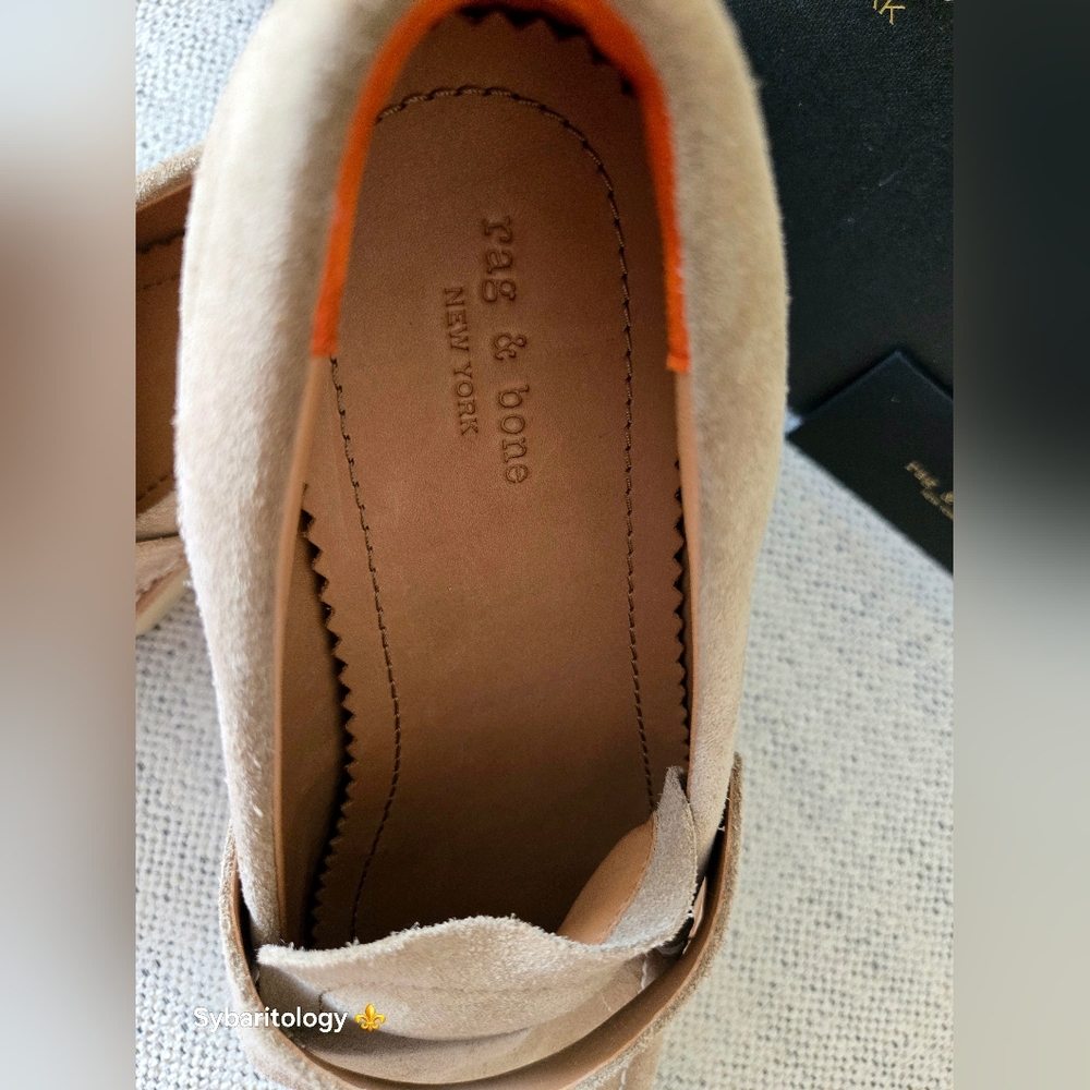 NWB RAG & BONE Men’s Platform Penny Loafers Nougat Suede Size:44 - Picture 10 of 11